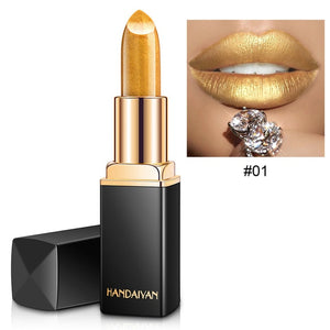 Handaiyan Waterproof Nude Glitter Lipstick Makeup Long Lasting Velve Red Mermaid Lipsticks Cosmetics Sexy Shimmer Lip Stick