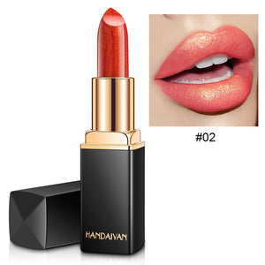 Handaiyan Waterproof Nude Glitter Lipstick Makeup Long Lasting Velve Red Mermaid Lipsticks Cosmetics Sexy Shimmer Lip Stick