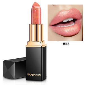 Handaiyan Waterproof Nude Glitter Lipstick Makeup Long Lasting Velve Red Mermaid Lipsticks Cosmetics Sexy Shimmer Lip Stick