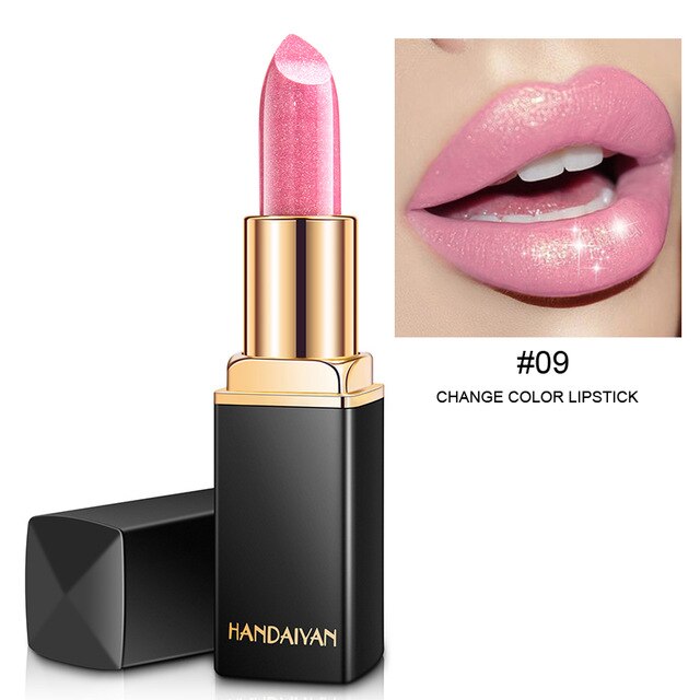 Handaiyan Waterproof Nude Glitter Lipstick Makeup Long Lasting Velve Red Mermaid Lipsticks Cosmetics Sexy Shimmer Lip Stick